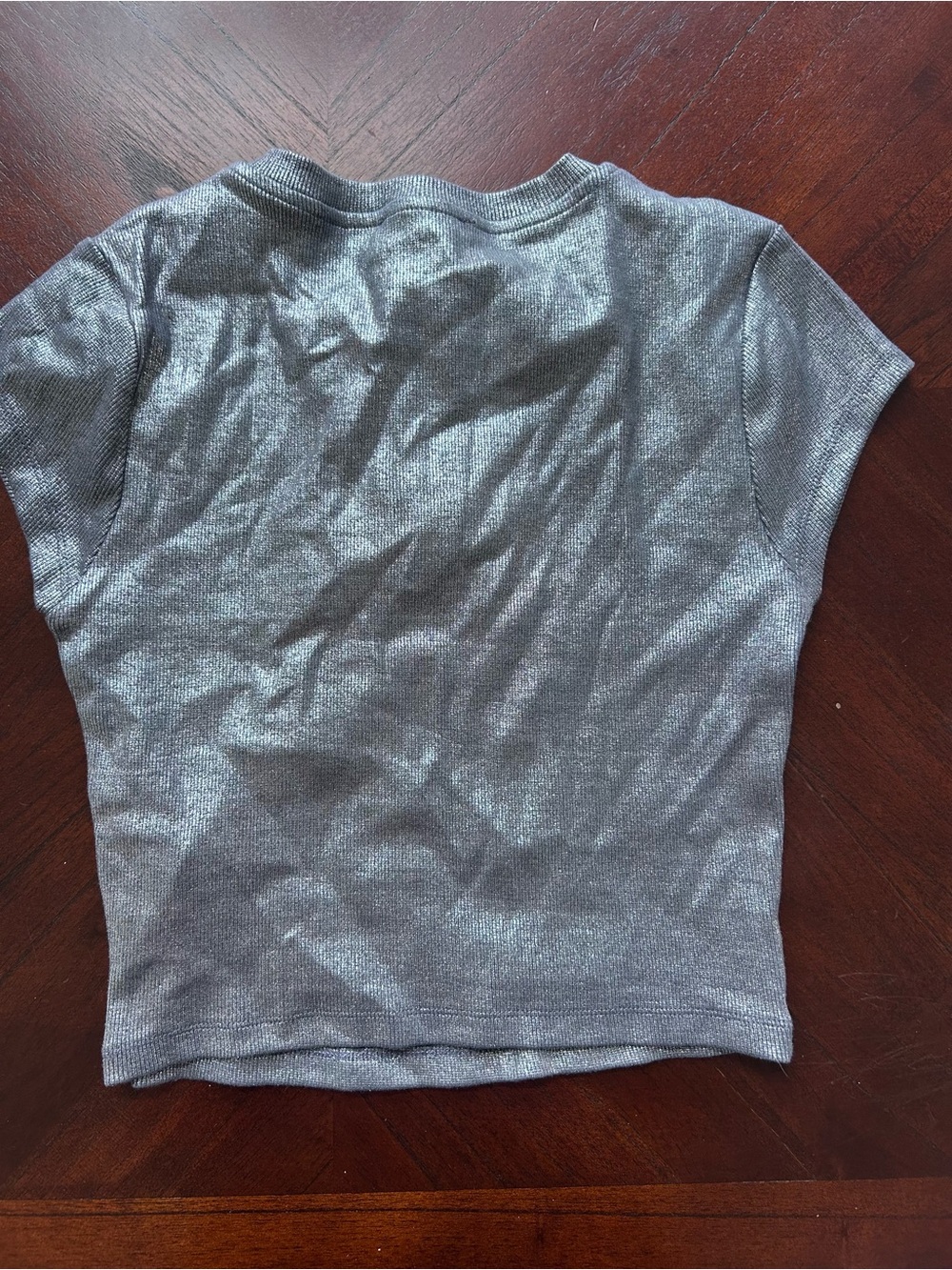 Zara Silver Shimmer Zip-Up Crop Top size M - Picture 6 of 6